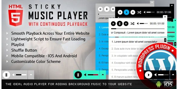 Sticky HTML5 Music Player