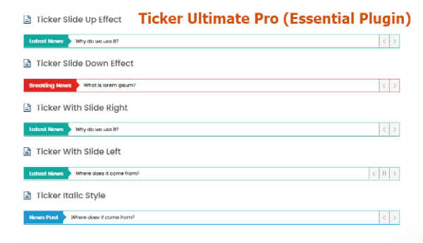Ticker Ultimate Pro (Essential Plugin)