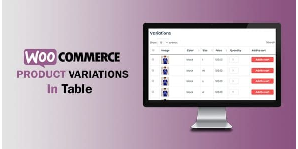 WooCommerce Variations In Table